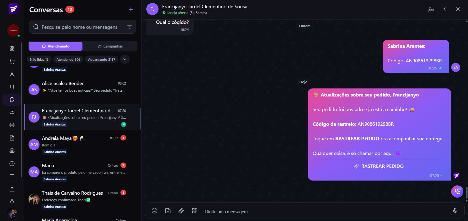 Inbox de conversas multi-canal